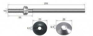 Haste Telha + Porca + Arruelas 1/4 x 250 R55 Inox-304 - 10 peas